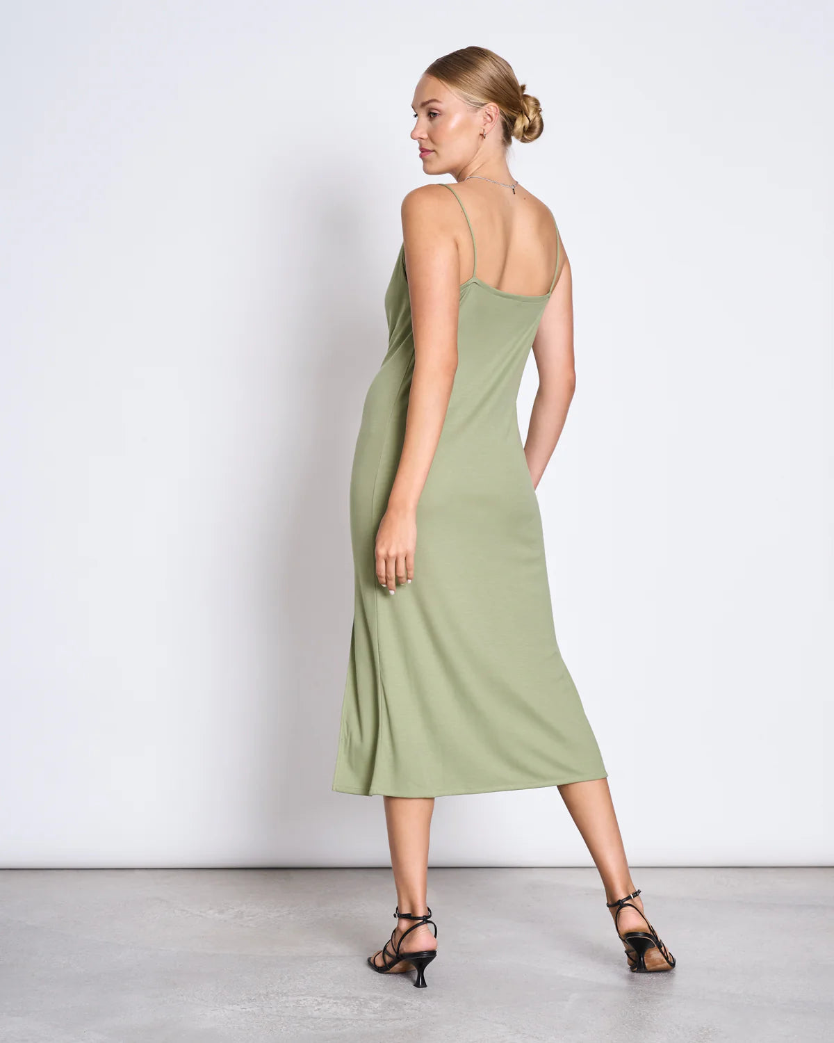 MIDI DRESS HELEN PALE OLIVE S
